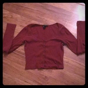 Forever 21 burgundy red crop top